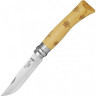 Нож OPINEL №7 NATURE, нержавеющая сталь, рукоять самшит, гравировка снежинки 001553